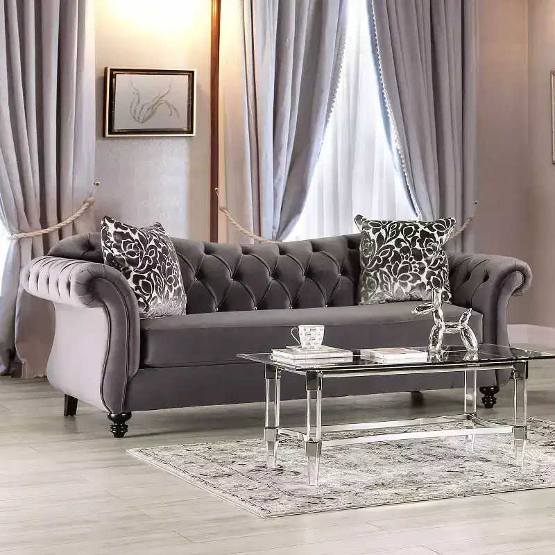 Brushwood Button Tufted Sofa - HOMES: Inside + Out