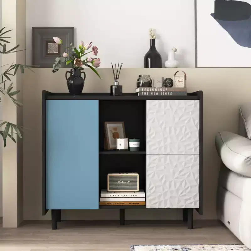 Modern Sideboard Buffet Cabinet, Storage Cabinet with 1 Door and 2 Drawers, Bar Cabinet for Living Room, Entryway, Hallway, Office