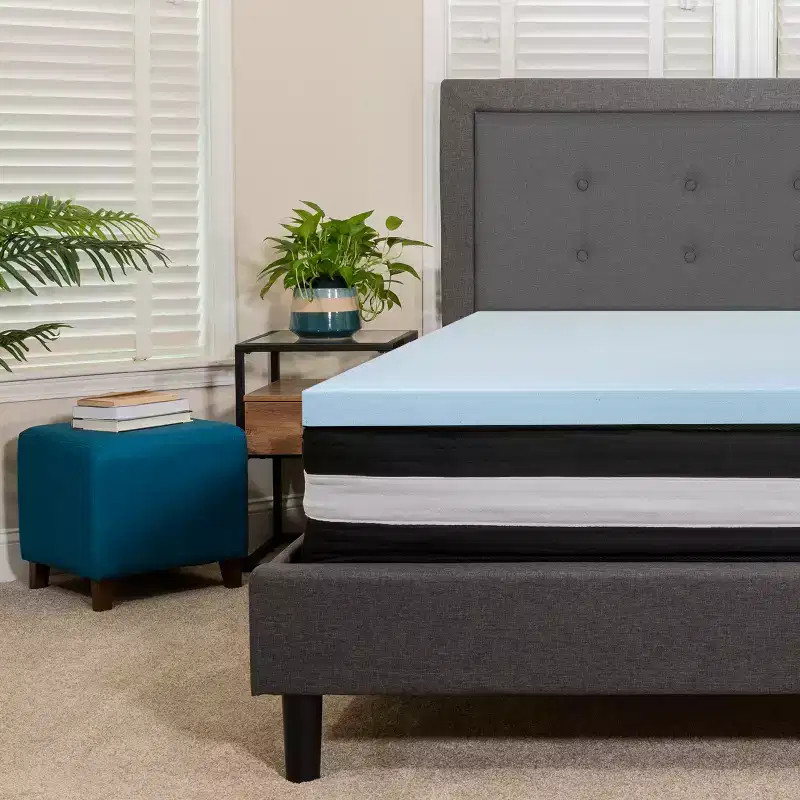 Flash Furniture Capri Comfortable Sleep 10 Inch CertiPUR-US Certified Foam Pocket Spring Mattress & 2 inch Gel Memory Foam Topper Bundle