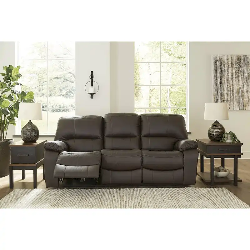 Leesworth Brown Reclining Power Sofa - 88W x 41D x 41H