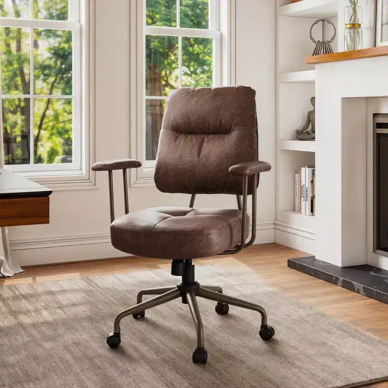 Faux Suede Fabric Home Office Chair