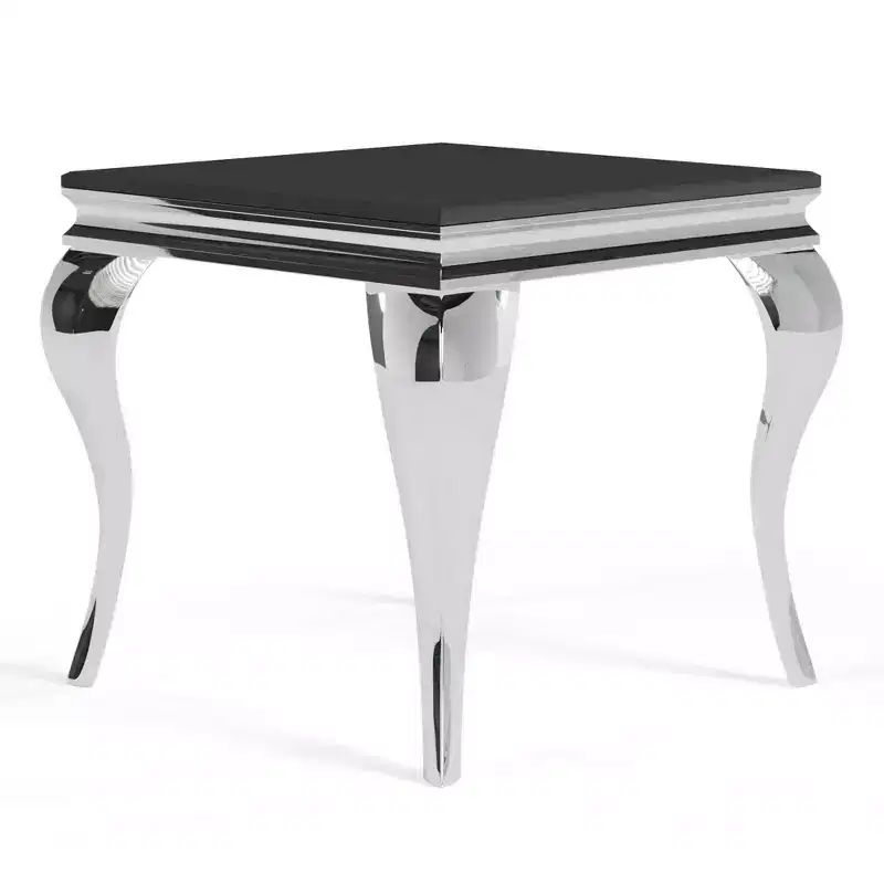 Glam Glass Top End Table