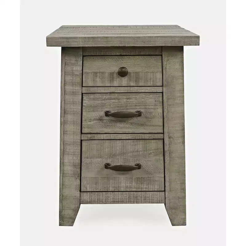 Solid Pine Chairside End Table with USB Charging 31''H x 18''W x 24''D