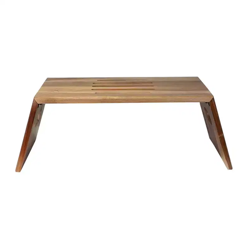 Portable Folding Laptop Stand - Acacia Wood