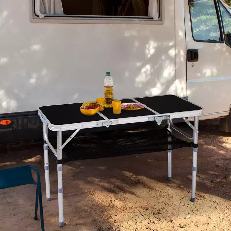 Patio Aluminium Folding Table With Mesh Storage Bag