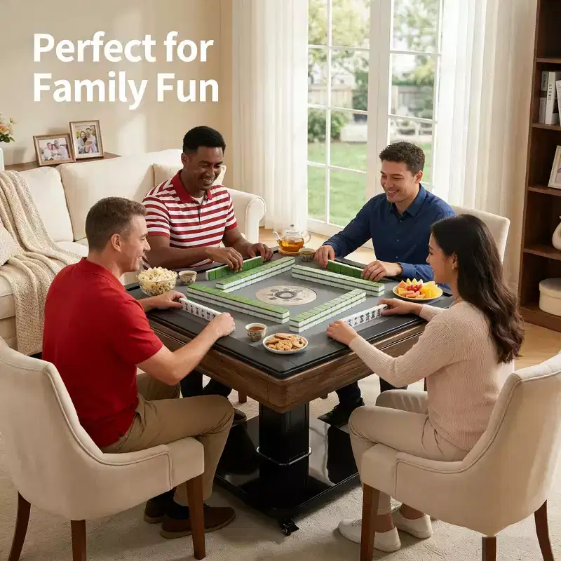 Foldable Automatic Mahjong Table with Wheels, Ultra-Thin & Quiet