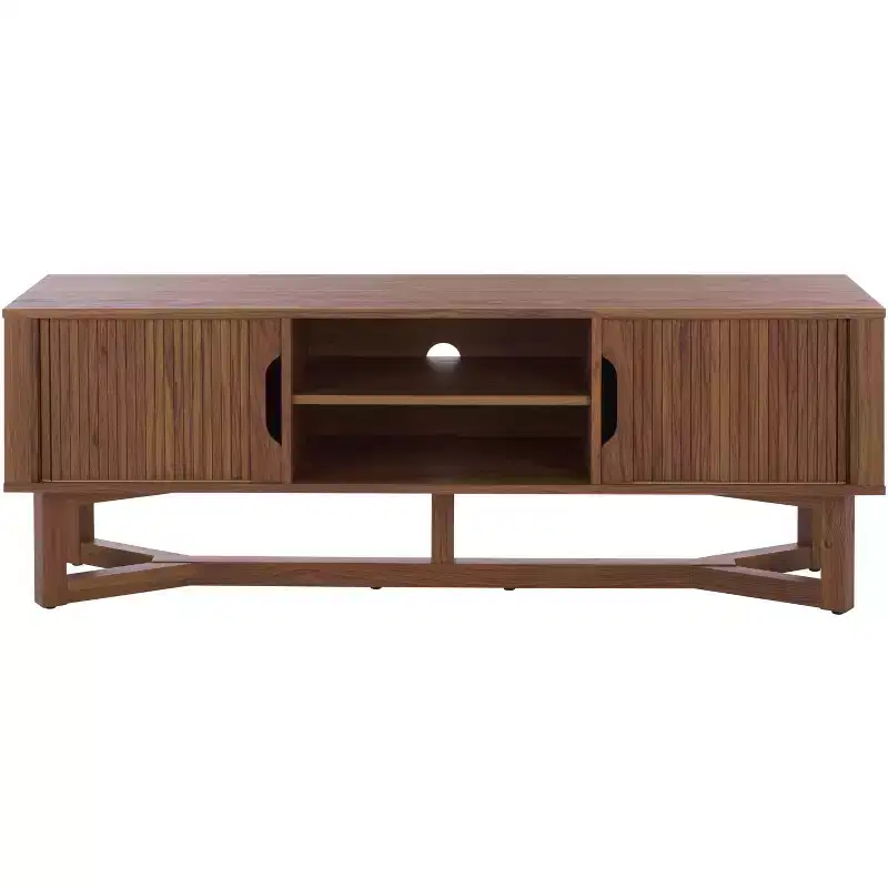 Ilyum 2 Shelf Tambour Doors Sideboard - MED3110 - Walnut - Safavieh