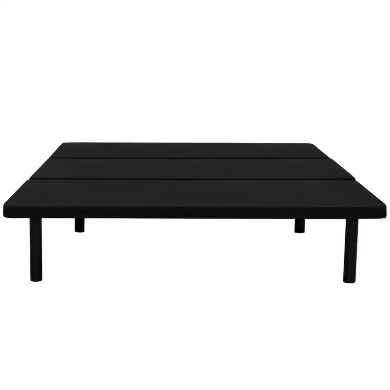 ZenBase Black Upholstered Platform Bed Frame