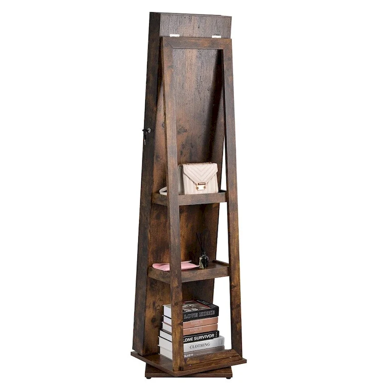 Full Length Mirror 360 Swivel Jewelry Cabinet