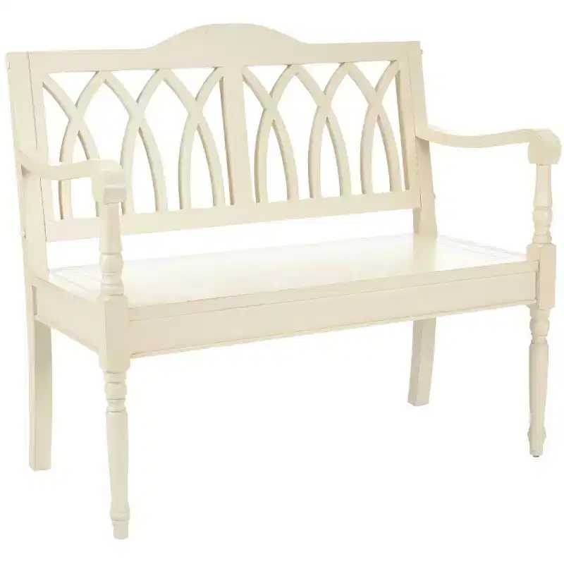 Benjamin Wood Accent Bench - High-Gloss Finish, Seats 2