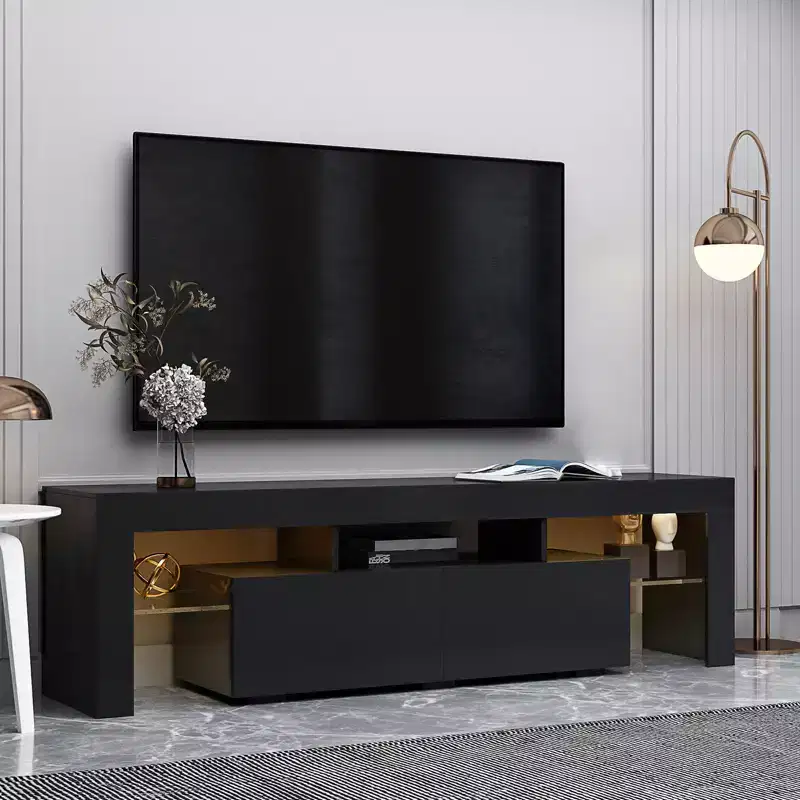 Modern TV Stand For TVs Up to 70, Entertainment Center with Storage Drawer, Media Console Table for Living Room Bedroom Office