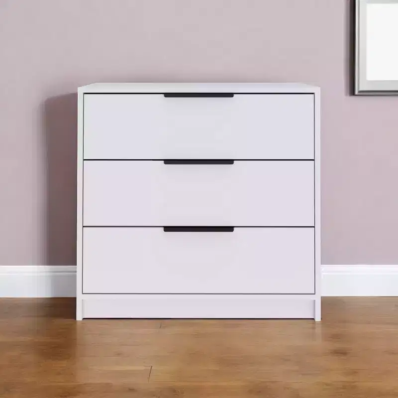 HomeRoots 28 White Three Drawer Dresser