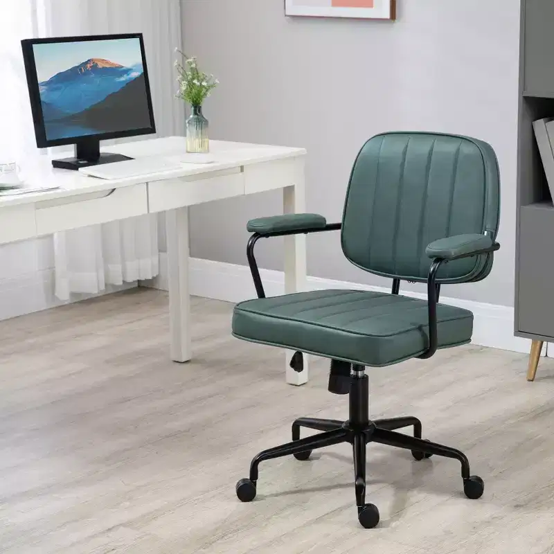 Vinsetto Home Office Chair, Microfiber Computer Desk Chair with Swivel Wheels, Adjustable Height, and Tilt Function