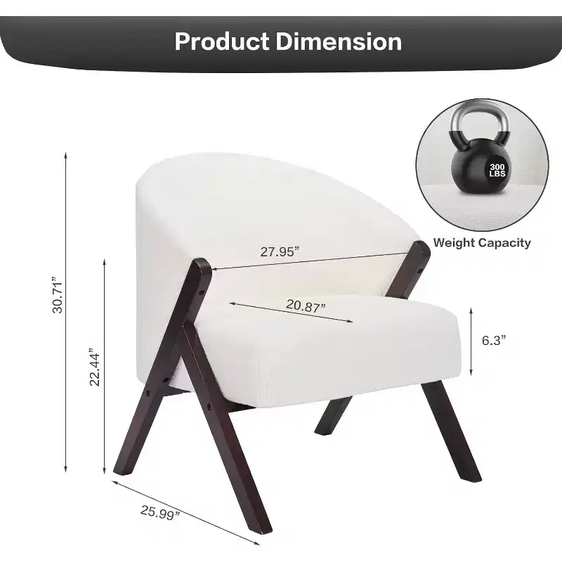 Modern style armchair, PU material, comfortable cushioned reading chair, armless sofa chair, suitable for living room and bedroom