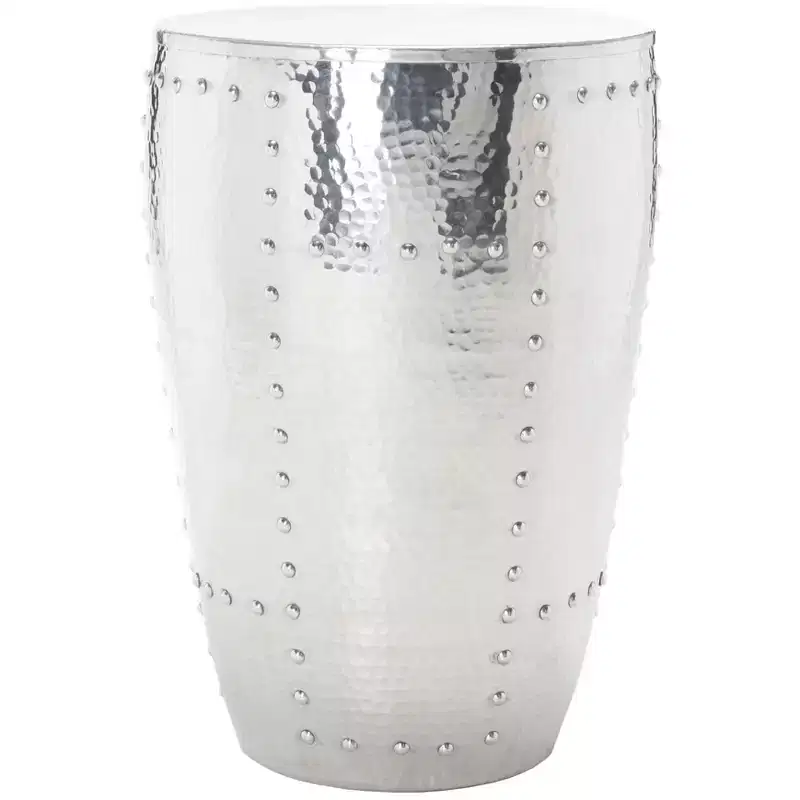 Hammersmith Metal Table Stool - FOX5514 - Silver - Safavieh Couture