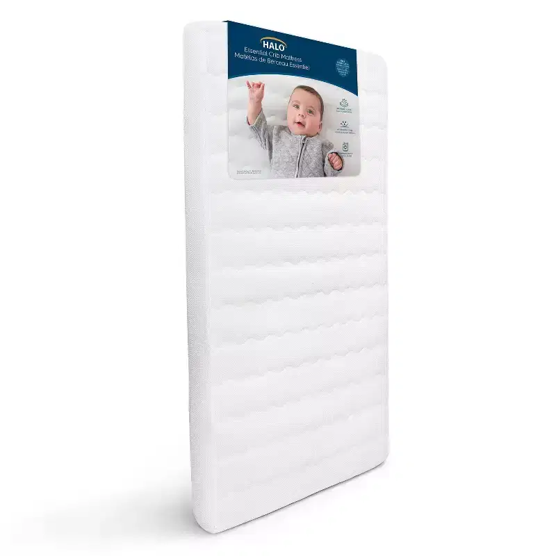 HALO Essential Breathable Crib and Toddler Mattress: Hypoallergenic, Waterproof Cover, 5.19" Thickness, 14 lbs