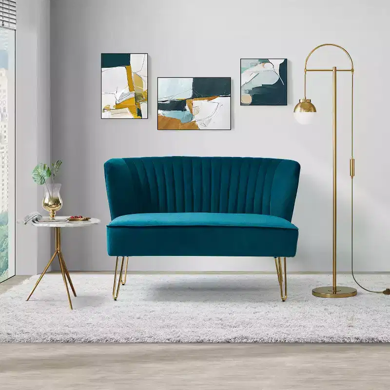 Ainhoa 45 Contemporary Solid and Manufactured Wooden Frame Loveseat | ARTFUL LIVING DESIGN