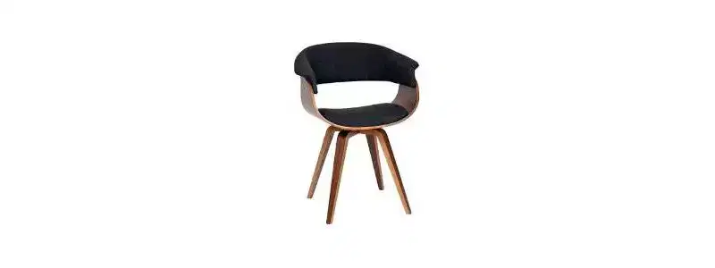 Graz Modern Fabric Chair Charcoal/Walnut Wood - Armen Living