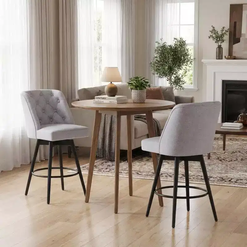 Bar Stools with Backs, 26 Counter Height Bar Stools Set of 2, Modern Kitchen Island Chairs