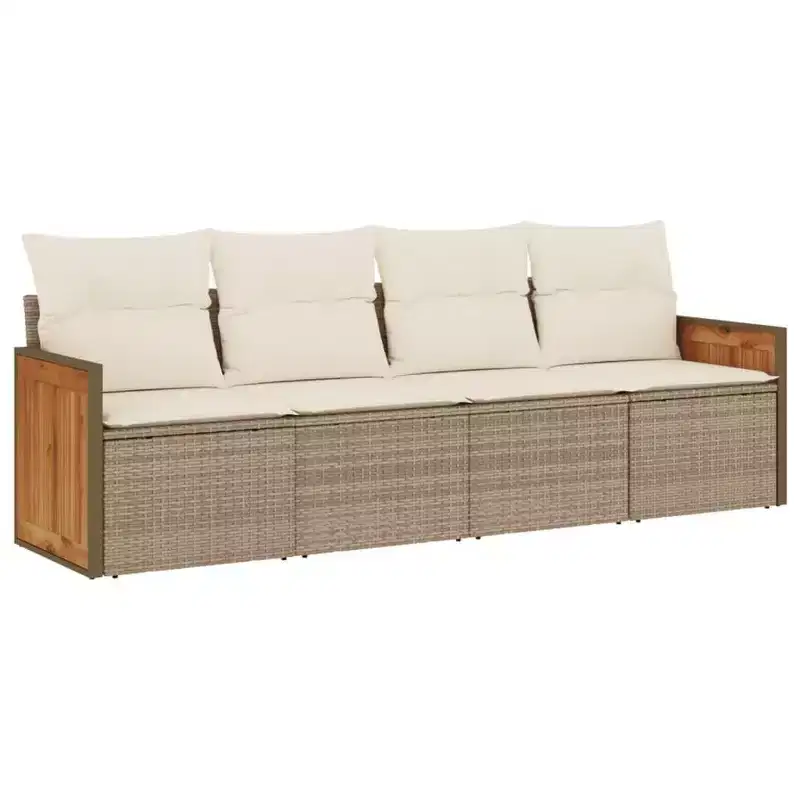 vidaXL 5 Piece Patio Sofa Set with Cushions Poly Rattan